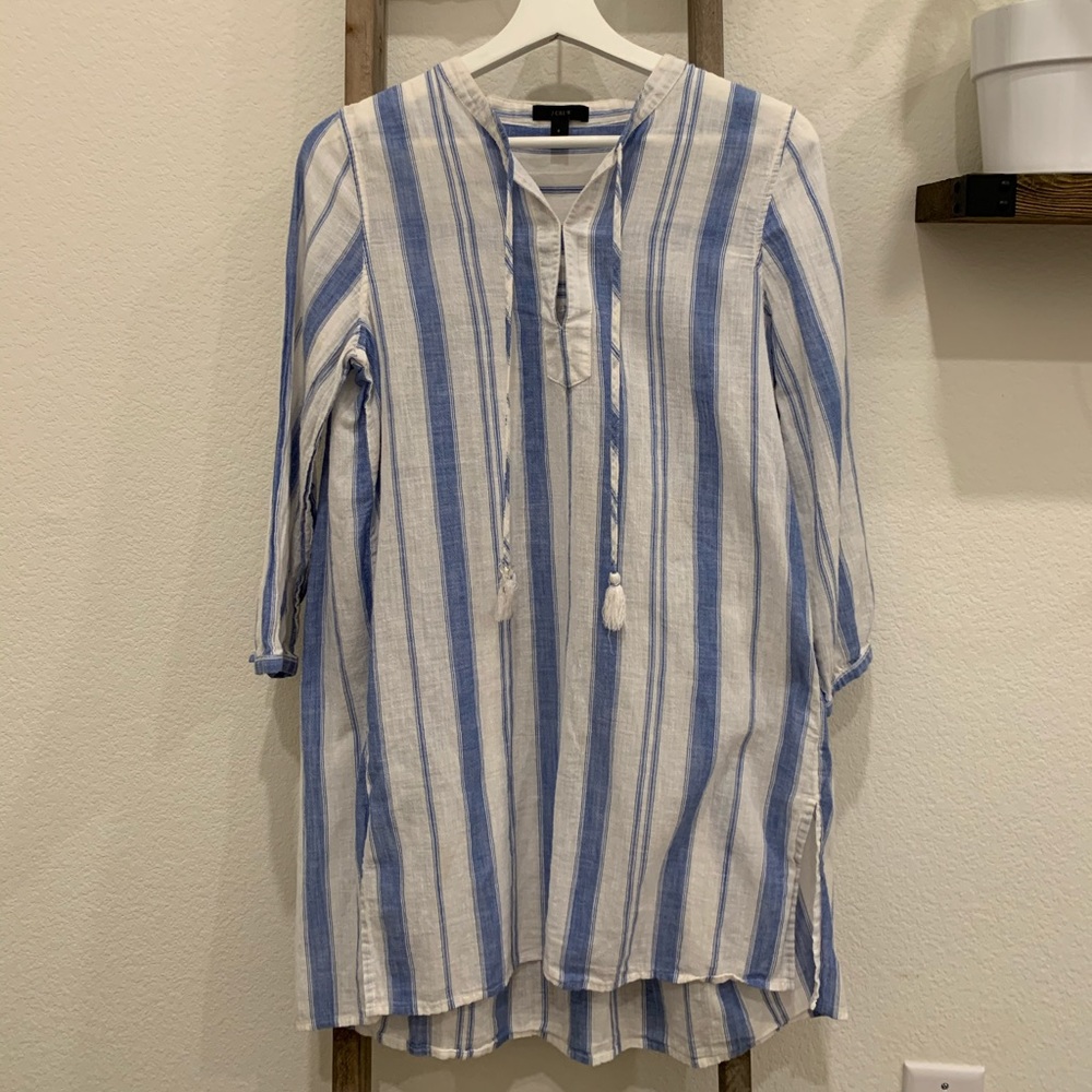 J.crew blue and white striped dress